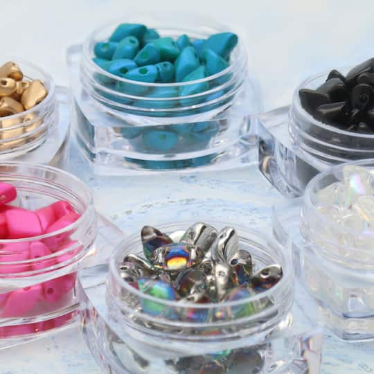 GemDUO™ 8mm 2-Hole Czech Glass Diamond Beads